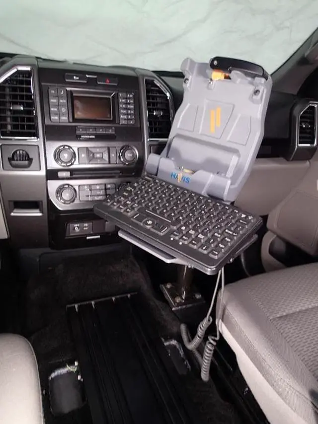 Alt view image 6 of 6 - Havis Vehicle Mount Notebook Keyboard Docking Station for Select Ford CHDM185