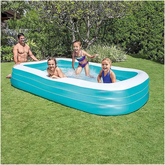 Alt view image 9 of 12 - Intex Swim Center Family Backyard Inflatable Kiddie Swimming Pool, Color Varies