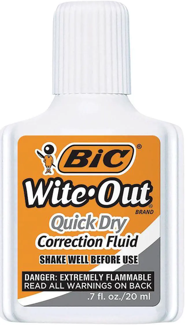 Alt view image 3 of 11 - Bic Wite-Out Quick Dry Correction Fluid 20 ml Bottle White 1/Dozen WOFQD12WE
