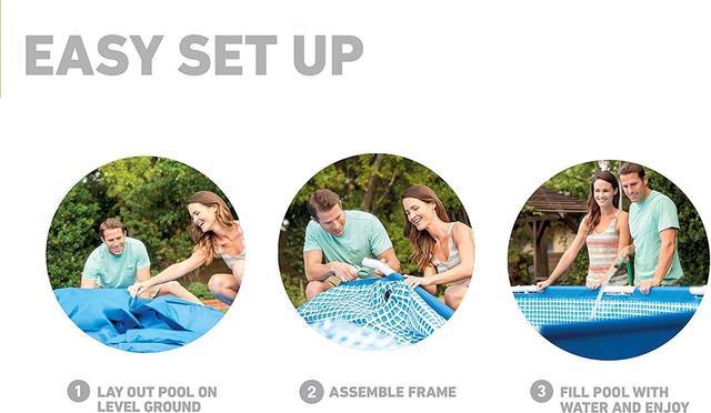 Alt view image 11 of 16 - Intex 28201EH 10' x 30" Metal Frame Round Above Ground Swimming Pool with Pump