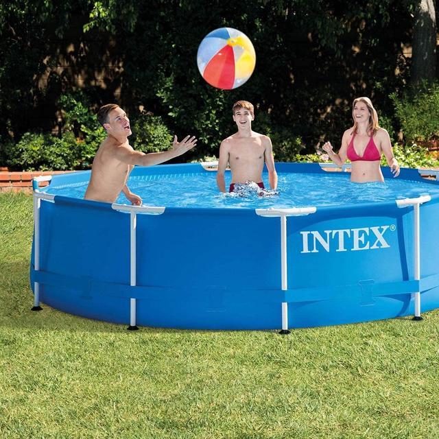 Alt view image 7 of 16 - Intex 28201EH 10' x 30" Metal Frame Round Above Ground Swimming Pool with Pump