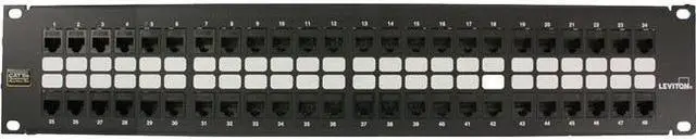 Alt view image 4 of 4 - LEVITON TELCOM 5G270U48 CAT5E PRELOADED PATCH PANEL BLACK 48 PORT