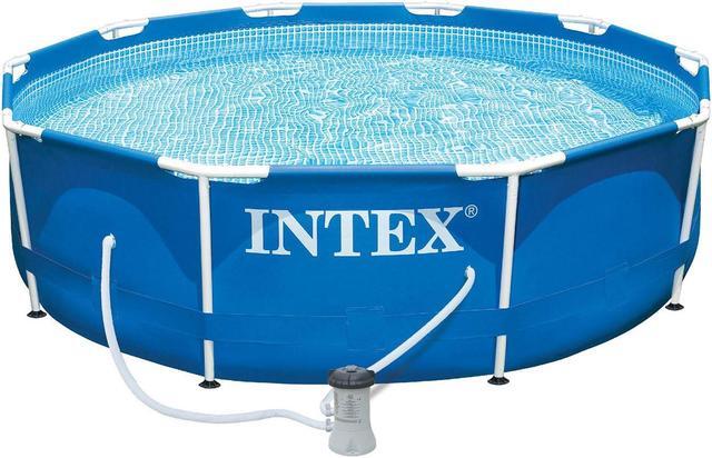 Alt view image 6 of 16 - Intex 28201EH 10' x 30" Metal Frame Round Above Ground Swimming Pool with Pump
