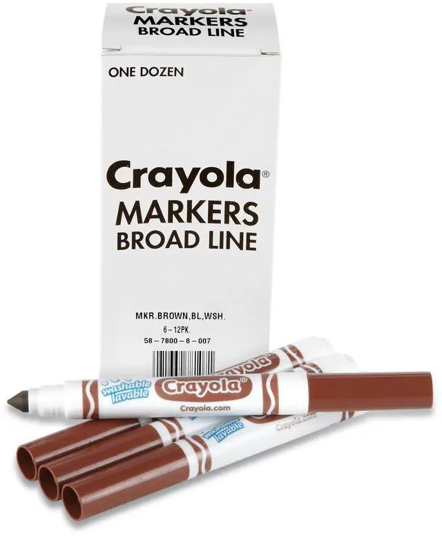 Alt view image 2 of 3 - Crayola Washable Broad Line Bulk Markers, Brown 58-7800-007