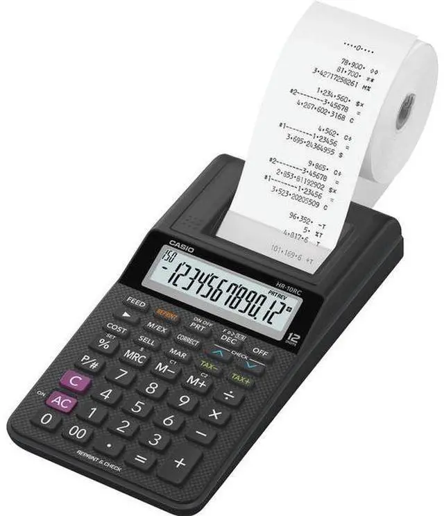 Alt view image 13 of 17 - Casio HR-10RC 12-Digit Printing Calculator Black 24396585
