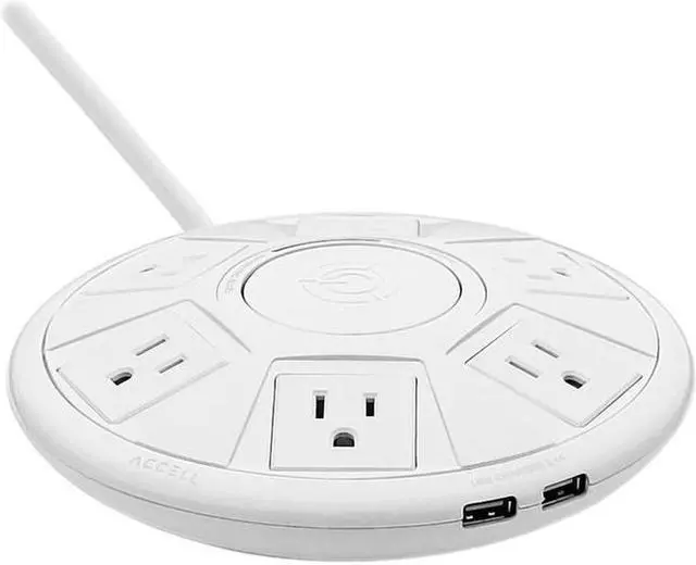 Alt view image 2 of 2 - Accell D080B-048F Power Air 1080J Surge Protector with 2 USB-A, 6 ft, Retail box, white