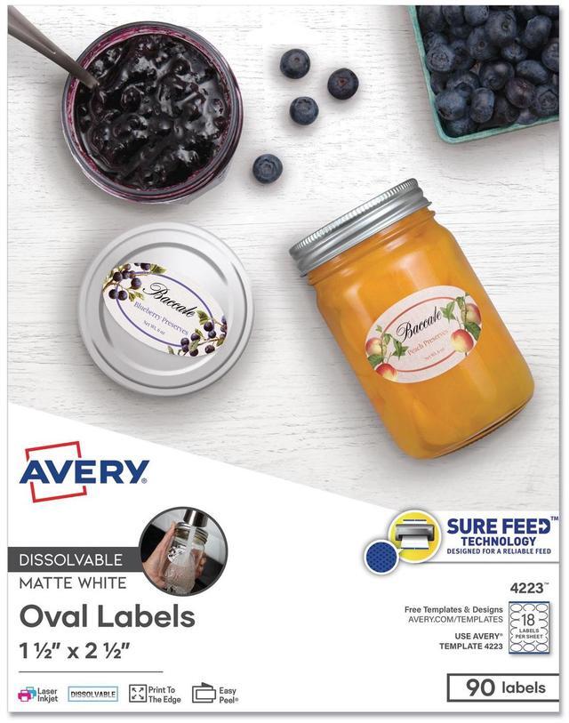 Alt view image 7 of 13 - Avery Dissolvable Labels, Removable Adhesive, Print to the Edge, 1-1/2 x 2-1/2,  90 Labels (4223)