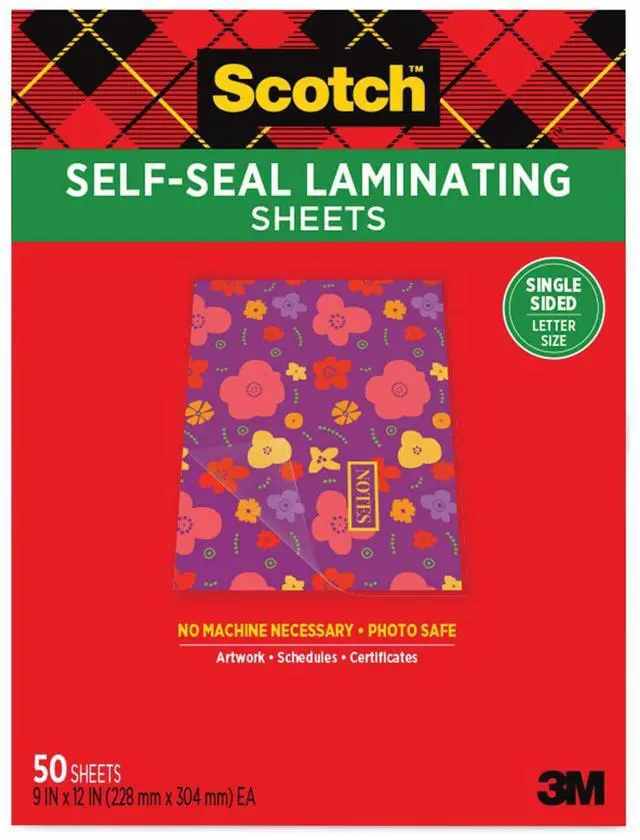 Alt view image 5 of 6 - Scotch 9 x 12 Inches Laminating Sheets Letter Size Single Sided, 50 Pouches (SF854-1B)