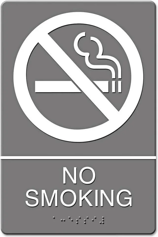 Alt view image 6 of 6 - Headline Sign ADA Sign No Smoking Symbol w/Tactile Graphic Molded Plastic 6 x 9