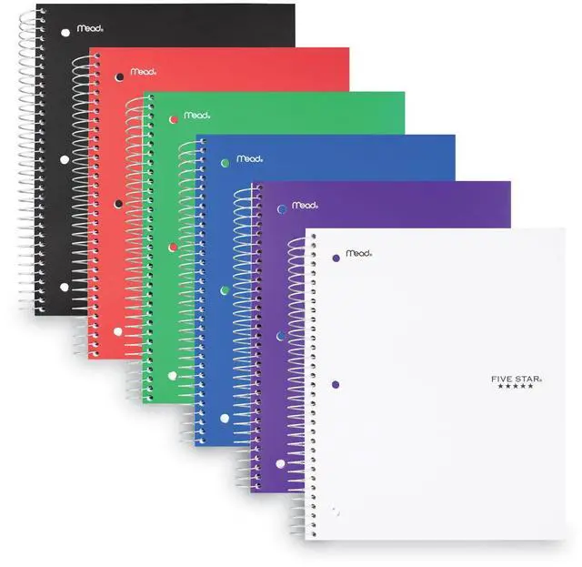 Alt view image 4 of 4 - Mead 3-Sub Notebook 8"x10-1/2" Wide-Ruled Ast 05204