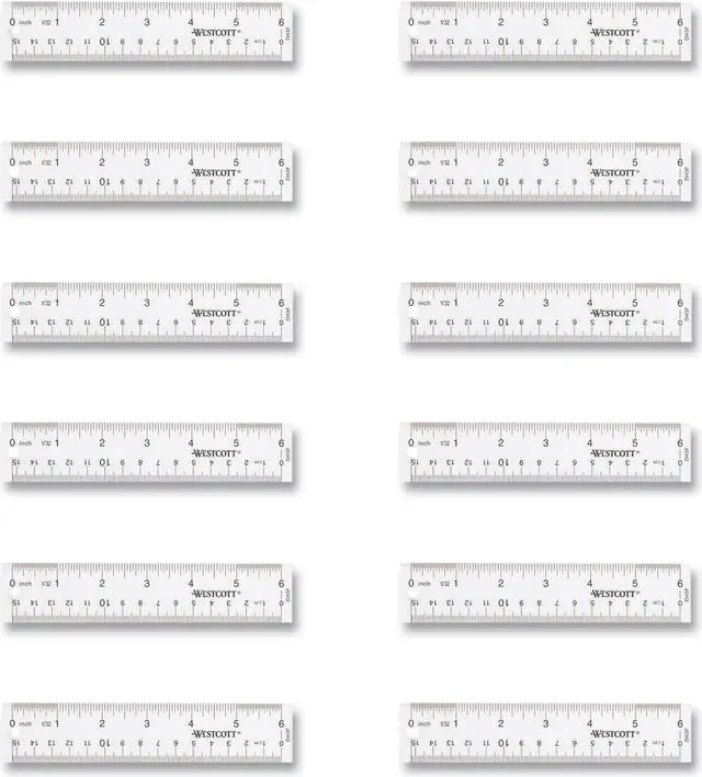Main image of Westcott Clear Flexible Acrylic Ruler Standard/Metric 6" 15 cm Clear 12/Bx 17723