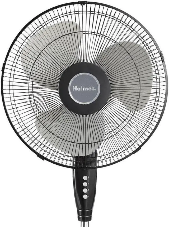 Alt view image 8 of 15 - Holmes Oscillating 16" Blade Whole Room Standing Fan Black 2115138