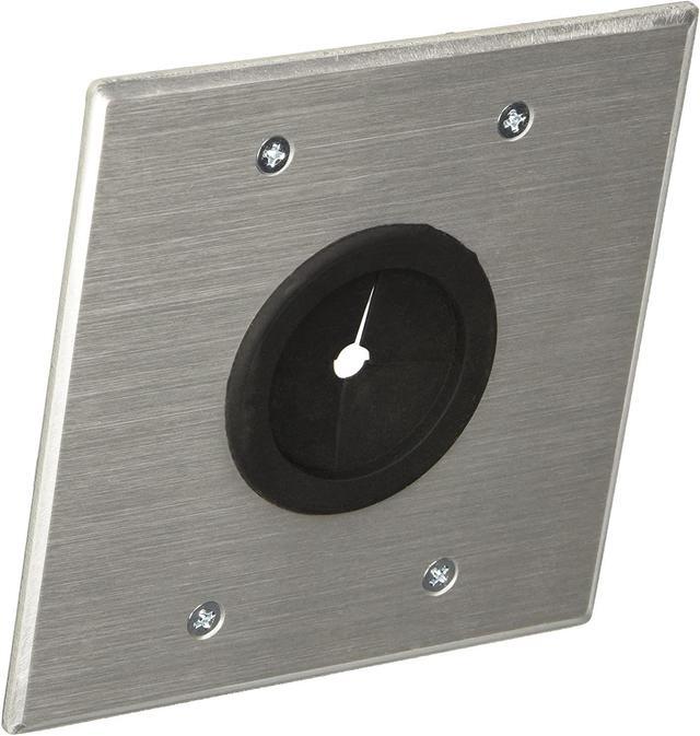 Alt view image 13 of 16 - C2g 1.5In Grommet Cable Pass Through Double Gang Wall Plate - Brushed Aluminum