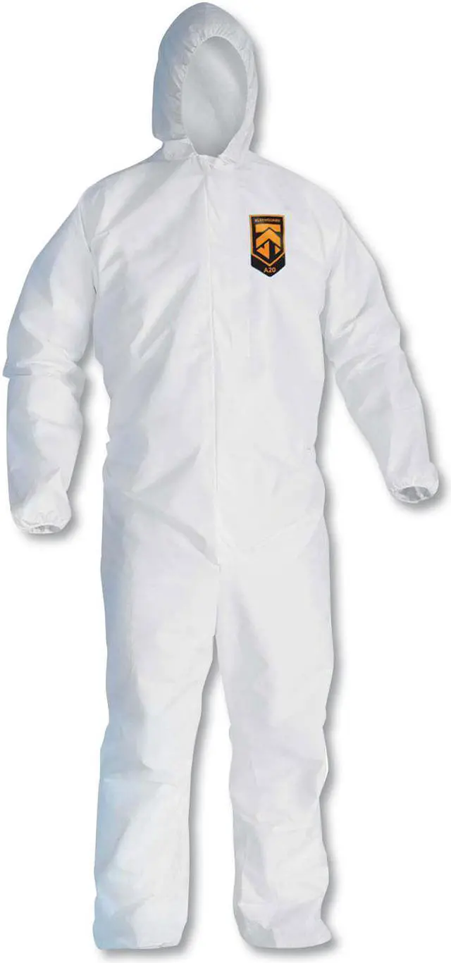 Main image of KLEENGUARD 49114 Disposable Coveralls, Hooded, XL, SMMMS, Zipper, Elastic Cuff,
