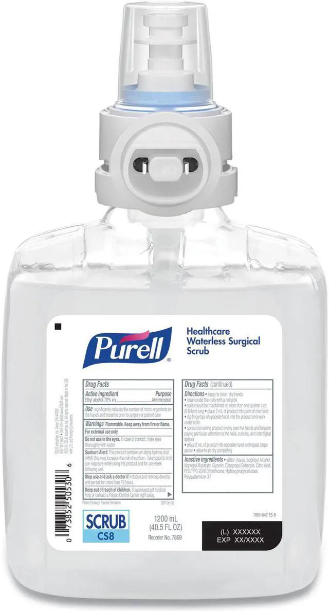 Main image of Purell Waterless Surgical Scrub Gel Sanitizer 1200mL Refill Fragrance-Free 2/CTN
