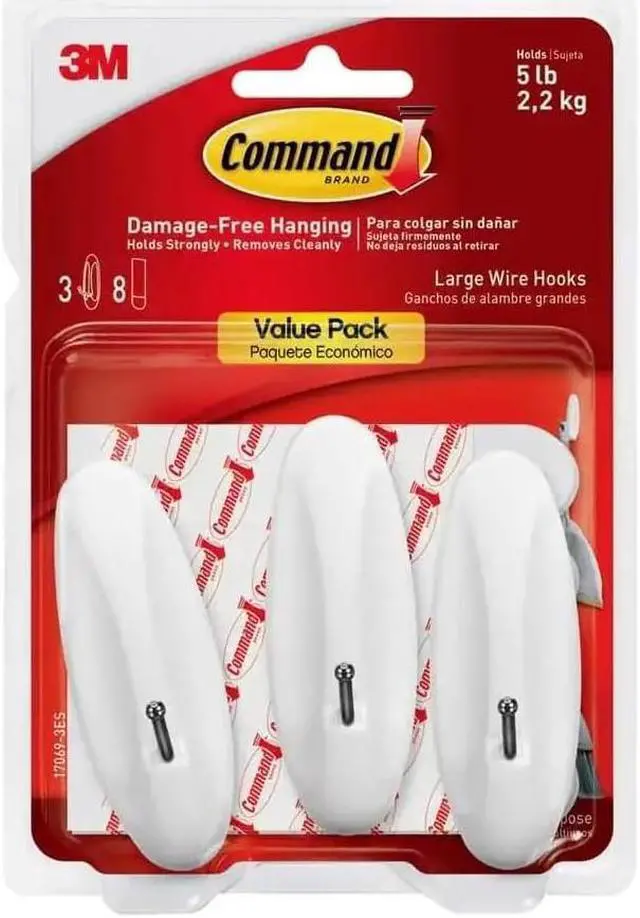 Alt view image 7 of 18 - Command Large Wire Hook 3/Pack (17069-3ES) 170693ES