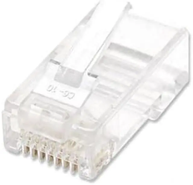Alt view image 4 of 8 - Intellinet Cat6 2-prong Modular Plugs, Jar of 100 - UTP, Cat6 Modular Plugs for Stranded Wire"