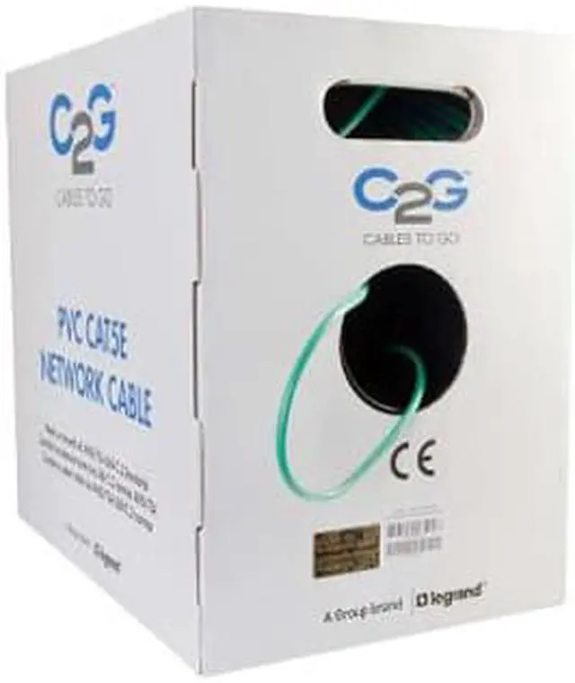 Alt view image 11 of 12 - C2G 43402 Cat5e Bulk Cable - Unshielded Ethernet Network Cable with Stranded Conductors, in-Wall cm-Rated, TAA Compliant, Green (1000 Feet, 304.8 Meters)