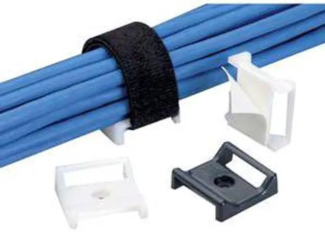 Alt view image 3 of 11 - Panduit - ABMT-A-Q20 - Panduit TAK-TY Hook & Loop Cable Tie Mount - Black - 25 Pack