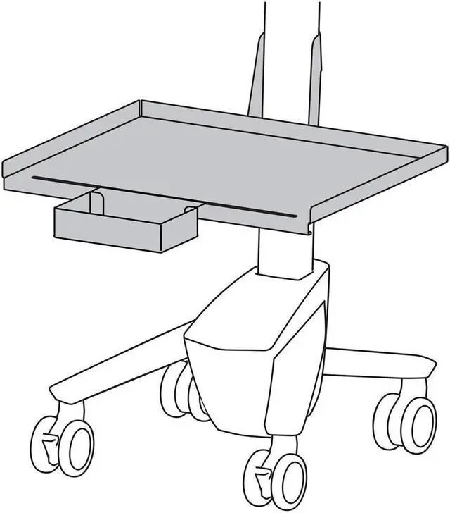 Alt view image 2 of 2 - Ergotron 98-417-214 SV Front Shelf with Fetal Monitor Shelf