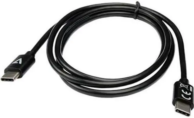 Main image of V7 USB-C Male to USB-C Male Cable USB 2.0 480 Mbps 3A 1m/3.3ft Black V7USB2C1M