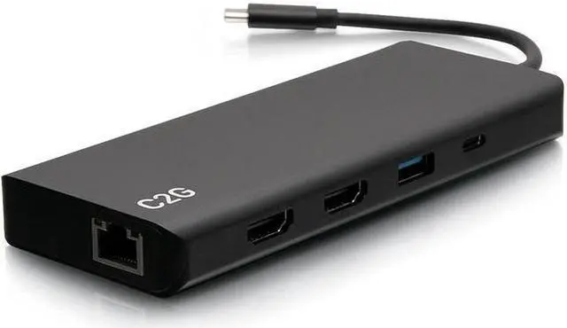 Main image of C2G 4K USB C Dual Monitor Dock with Power HDMI Ethernet USB 3.5mm & 60W C2G54487