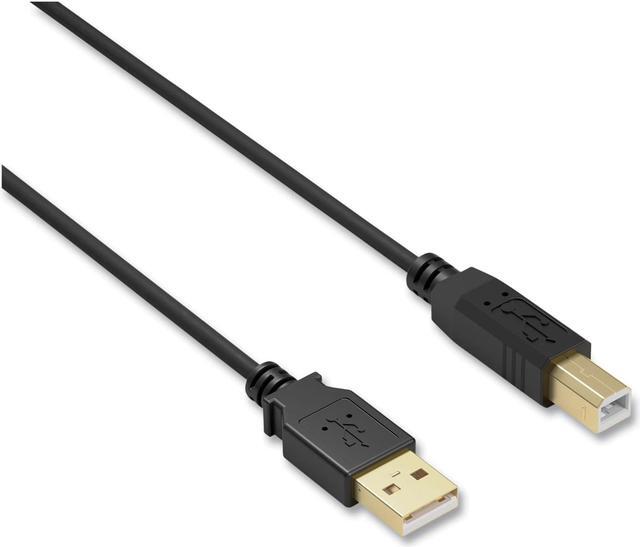 USB Printer Cable, Gold-Plated Connectors, 11 ft, Black