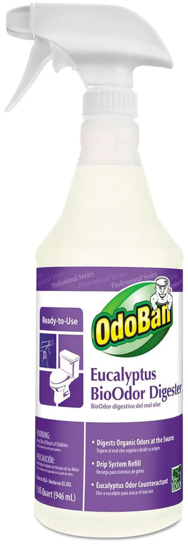 Alt view image 2 of 6 - OdoBan CCC927062-QC12 Bioodor Digester, Eucalyptus Scent, 32 Oz Bottle, 12/Carton