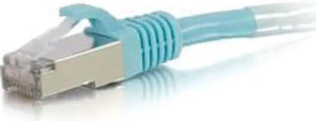 Alt view image 6 of 6 - C2G 00740 Cat6a Cable - Snagless Shielded Ethernet Network Patch Cable, Aqua (1 Foot, 0.30 Meters)