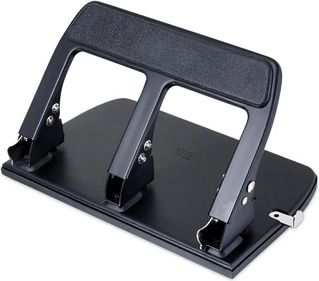 Alt view image 14 of 20 - Officemate Heavy-Duty Punch 3HP 9/32" Holes 40 Sht Cap. Metal Black 90089