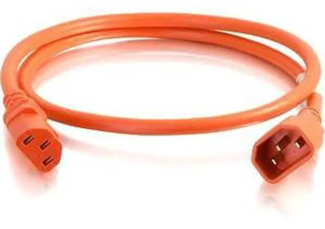 Alt view image 6 of 6 - C2G 17560 14 AWG Power Cord - C14 to C13, Orange (8 Feet, 2.43 Meters)