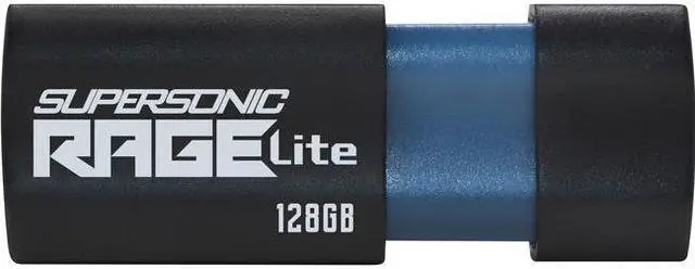 Alt view image 7 of 18 - Patriot Memory Supersonic Rage Lite USB 3.2 Gen 1 Flash Drives - 128GB - 128 GB - USB 3.2 (Gen 1) - 120 MB/s Read Speed - Black, Blue - 3 Year Warranty