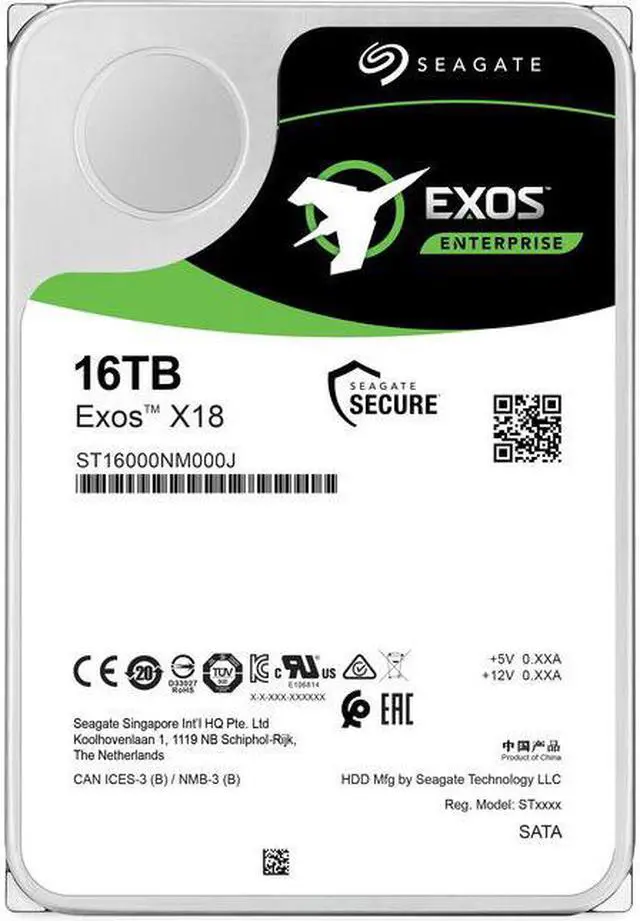 Alt view image 12 of 20 - Seagate Exos 16TB Enterprise HDD X18 SATA 6Gb/s 512e/4Kn 7200 RPM 256MB Cache 3.5" Internal Hard Drive (ST16000NM000J)