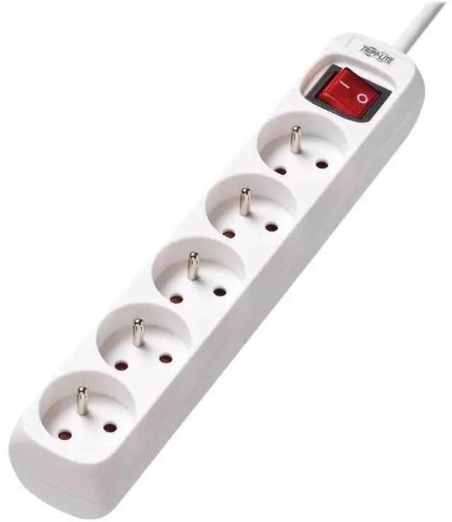 Alt view image 2 of 8 - TRIPP LITE PS5F15 5-Outlet Power Strip - French Type E Outlets, 220-250V AC, 16A, 1.5 m Cord, Type E Plug, White