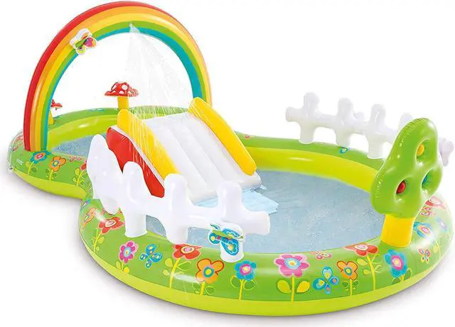 Alt view image 9 of 10 - Intex 57154EP Colorful Inflatable My Garden Water Filled Play Center with Slide