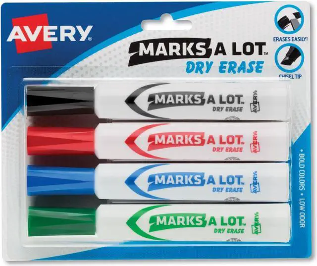 Alt view image 16 of 20 - Avery Marker,Dry Erase,4/Set 24409