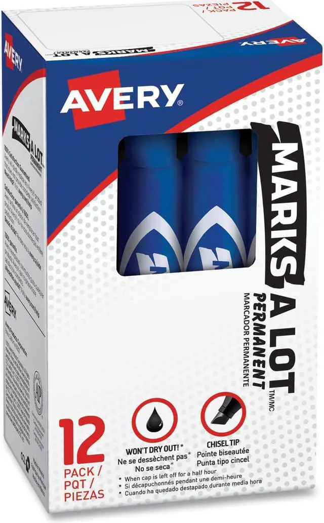 Alt view image 2 of 2 - Avery-Dennison 07886 Regular Desk Style Permanent Marker, Blue