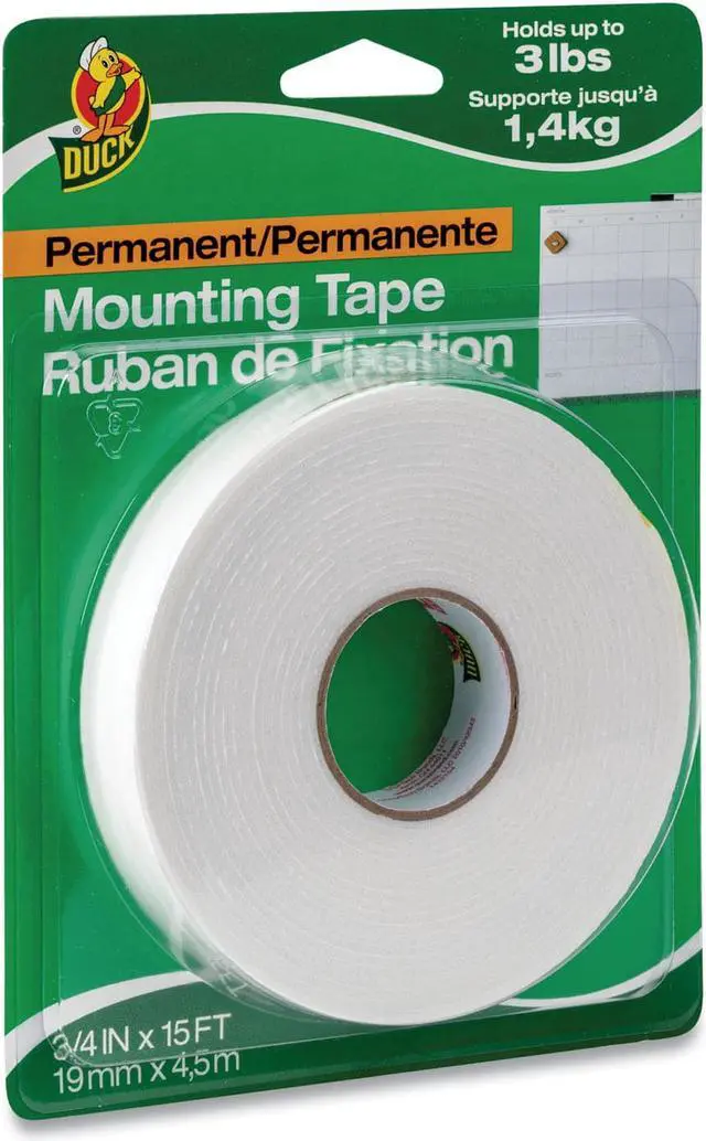 Alt view image 3 of 8 - Duck HU-15-6 Permanent Foam Mounting Tape- 3/4" x 15 ft.- White