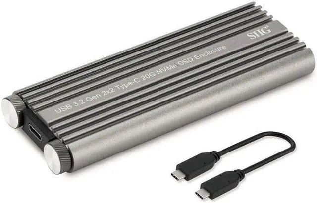 Alt view image 2 of 14 - SIIG JU-SA0X11-S1 Silver USB 3.2 Gen 2 x 2 Type-C 20G NVMe SSD Enclosure