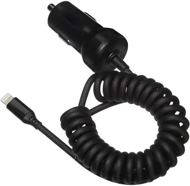 Main image of 4XEM 8 Pin Lightning Car Charger Black for iPod/iPhone/iPad 4X8PINCHRGBK