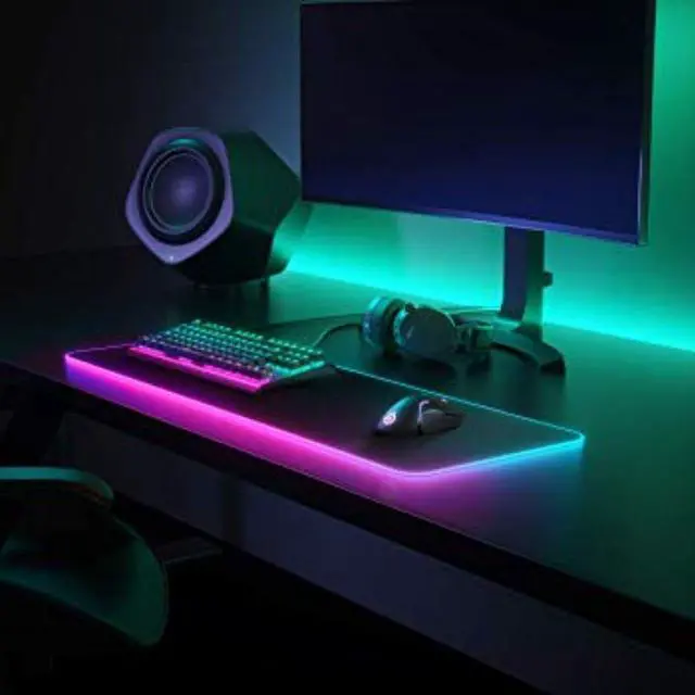 Alt view image 8 of 20 - steelseries qck gaming surface  xl rgb prism cloth  best selling mouse pad of all time  sized to cover desks / ca: steelseries qck gaming surface  optimized for gaming sensors