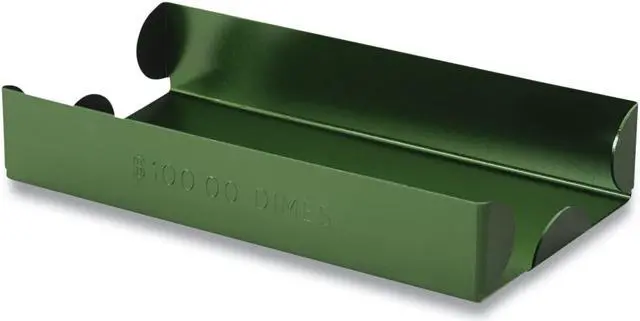 Main image of METAL COIN TRAY, DIMES, 3.5 X 10 X 1.75, GREEN