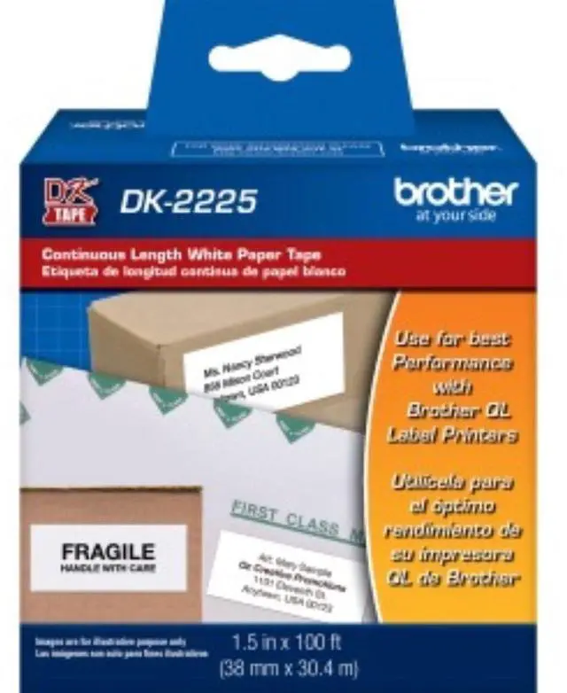 Alt view image 6 of 14 - Continuous Paper Label Tape, 1-1/2" x 100 ft, Black/White DK2225