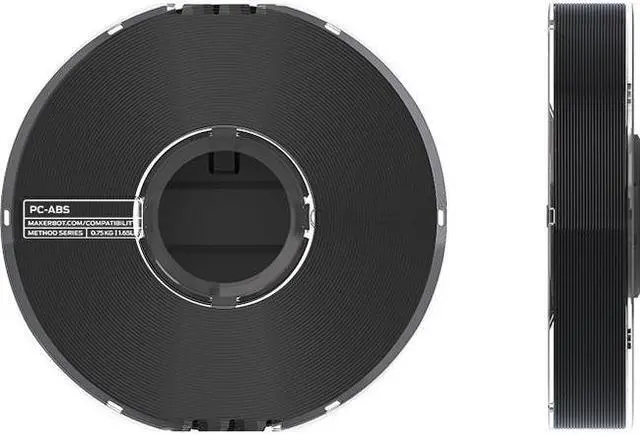 Main image of MakerBot PC-ABS Filament Spool for Method X 3D Printer (Black, 0.63kg/1.39lb)