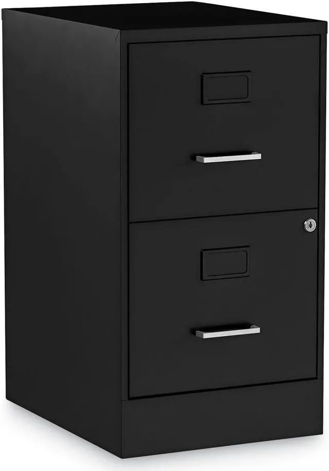 Alt view image 2 of 11 - Alera Soho Vert 2-Drawer File Cabinet, Blk, 14" x 18" x 24.1", EA (ALESVF1824BL)