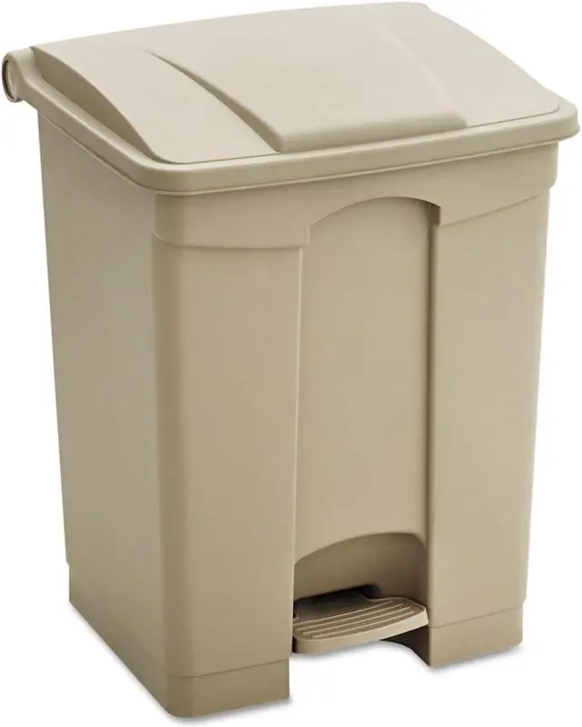 Alt view image 4 of 8 - Large Capacity Plastic Step-On Receptacle, 23Gal, Tan