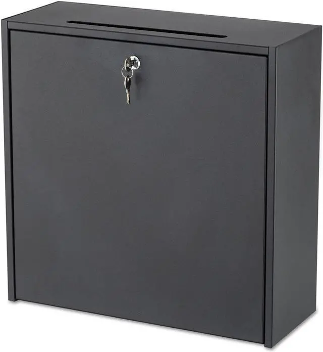 Alt view image 4 of 7 - SAFCO Products 4259BL 18 x 18 x 7 in. Wall-Mountable Interoffice Mailbox, Black