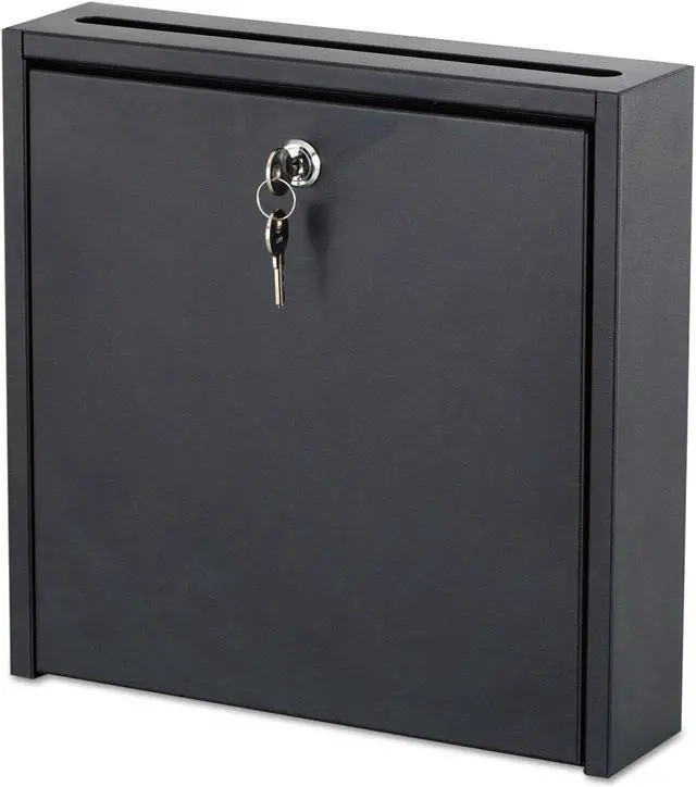 Alt view image 2 of 9 - SAFCO Products 4258BL 12 x 12 x 3 in. Wall-Mountable Interoffice Mailbox, Black