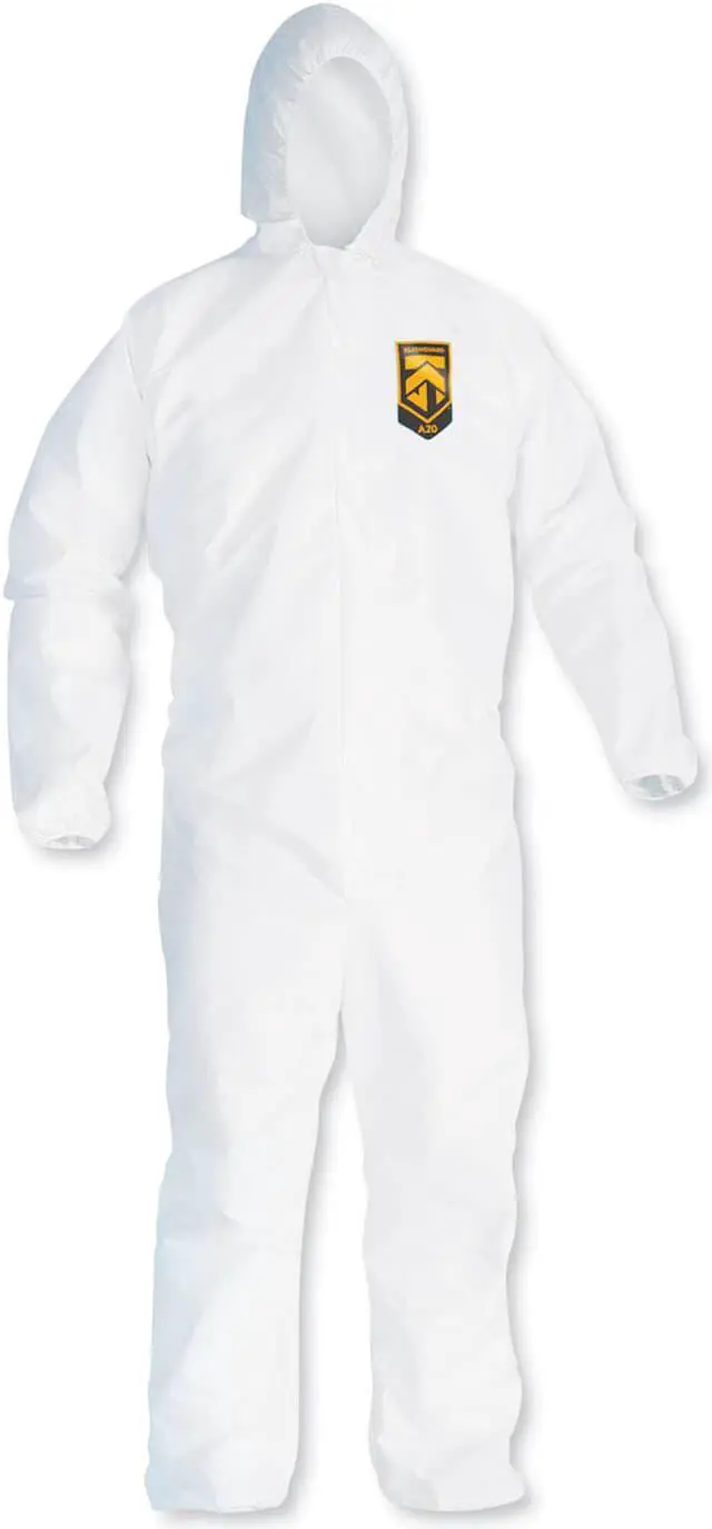 Alt view image 8 of 15 - Kimberly-Clark - 49113 - Hooded Disposable Coveralls with Elastic Cuff, White, L, SMS