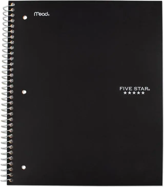Alt view image 4 of 7 - Five Star 72057 Wirebound Notebook, College Rule, 11 X 8 1/2, 100 Sheets, Black